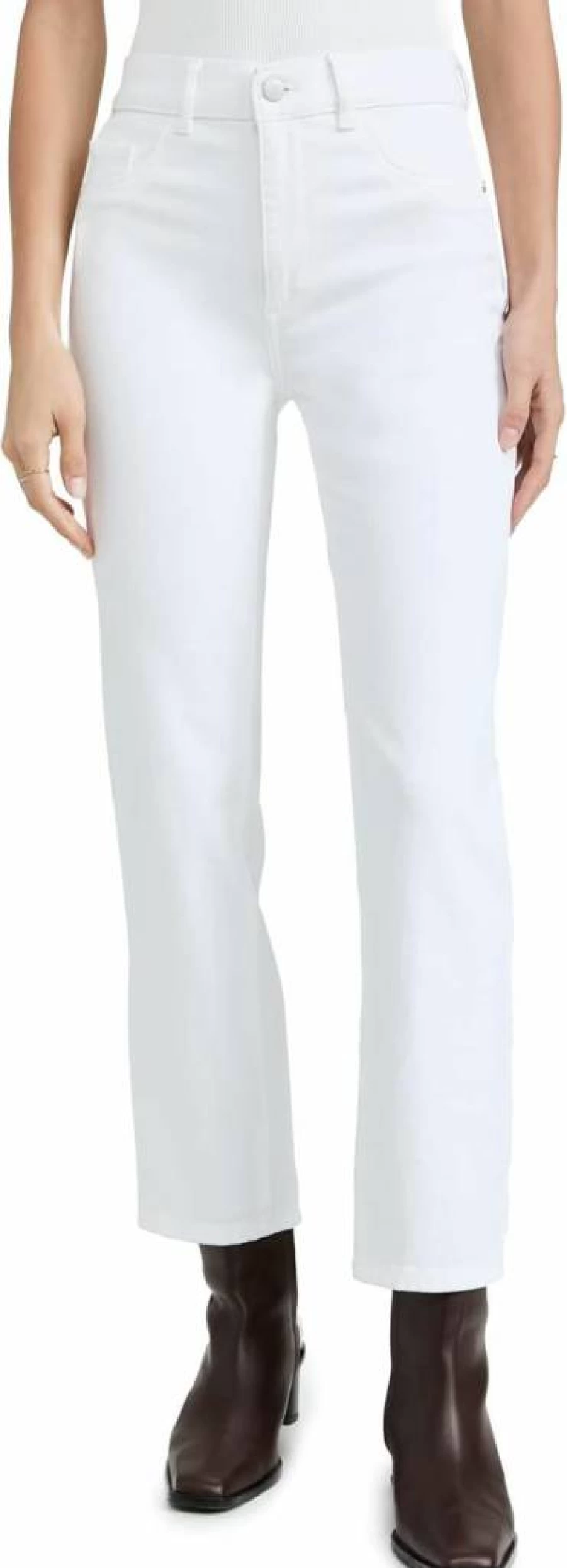 DL1961 Women's High Rise Straight Leg Ankle Jeans - Patti Clean Denim