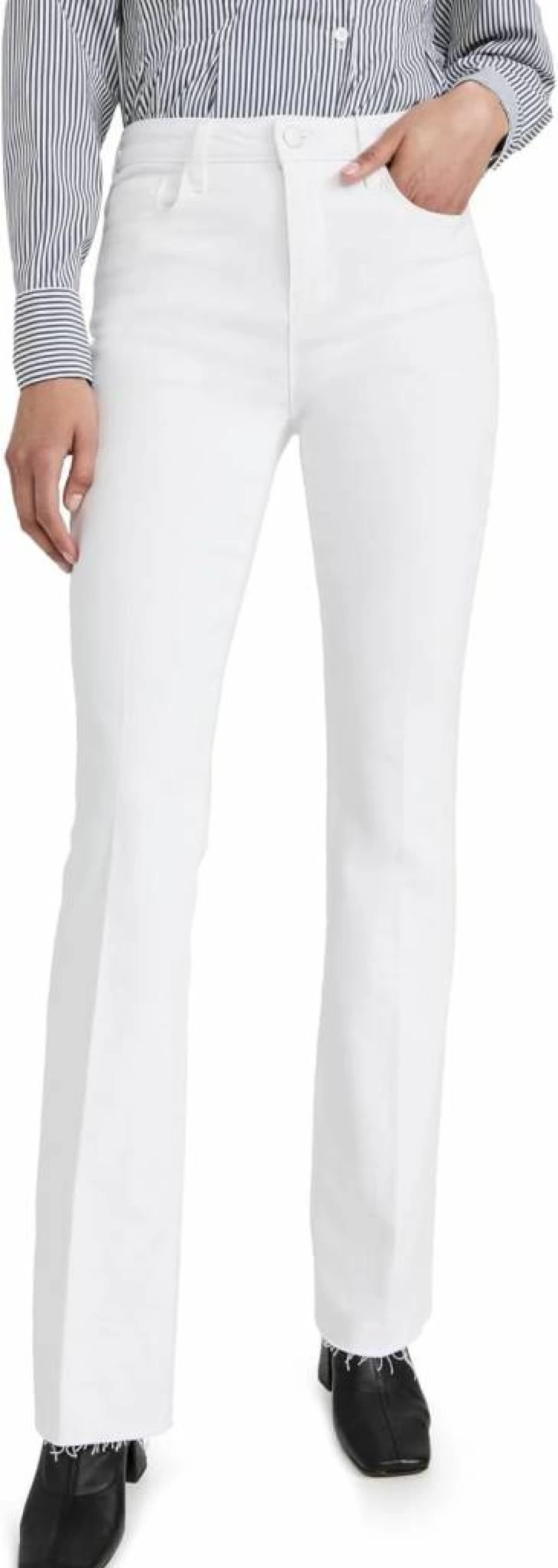 L'AGENCE Ruth Women's Straight Leg Jeans with Raw Hem - Premium Denim