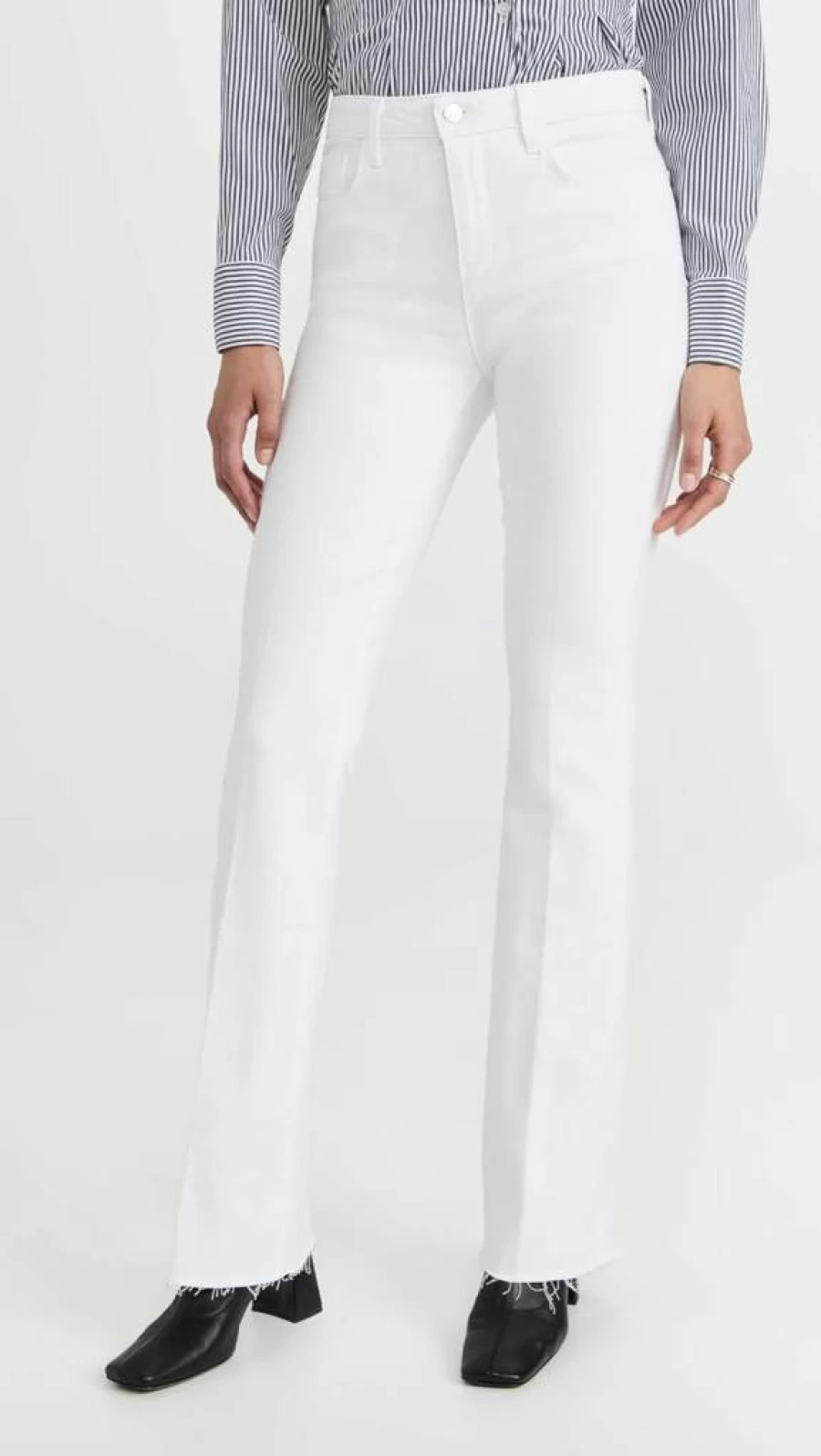 L'AGENCE Ruth Women's Straight Leg Jeans with Raw Hem - Premium Denim