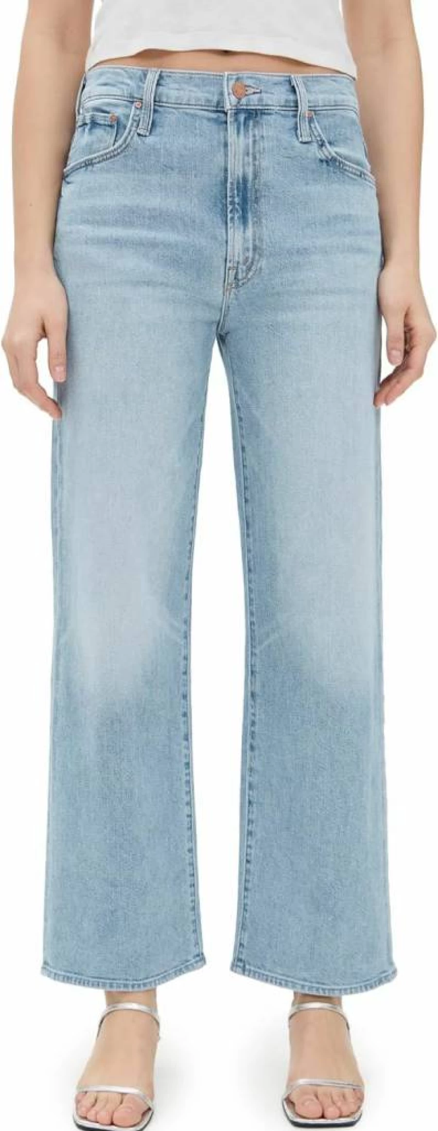 MOTHER Women's The Dodger Ankle Jeans - High-Rise Slim Fit Stretch Denim Pants