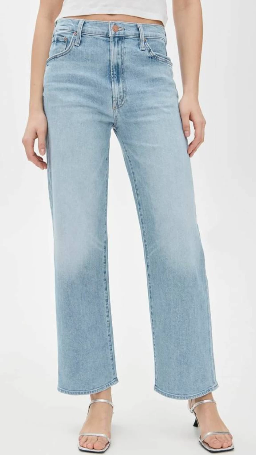 MOTHER Women's The Dodger Ankle Jeans - High-Rise Slim Fit Stretch Denim Pants