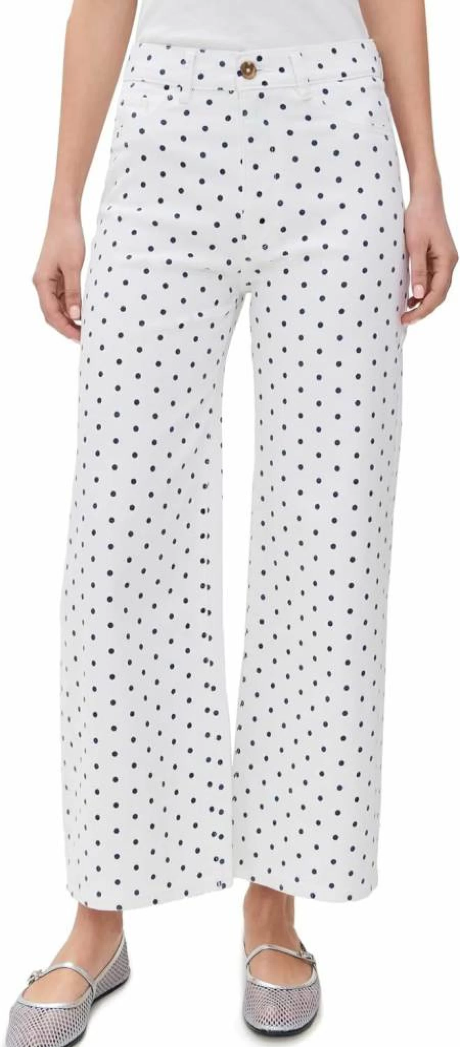 DL1961 Women's High Rise Wide Leg Ankle Jeans - Hepburn Stretch Denim Pants