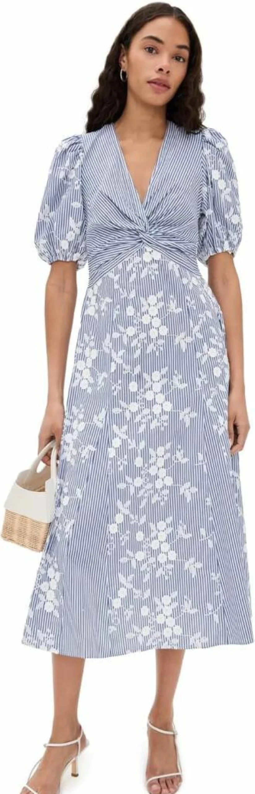 Shoshanna Women's Dion Floral Print Summer Dress - Elegant V-Neck A-Line Party Gown