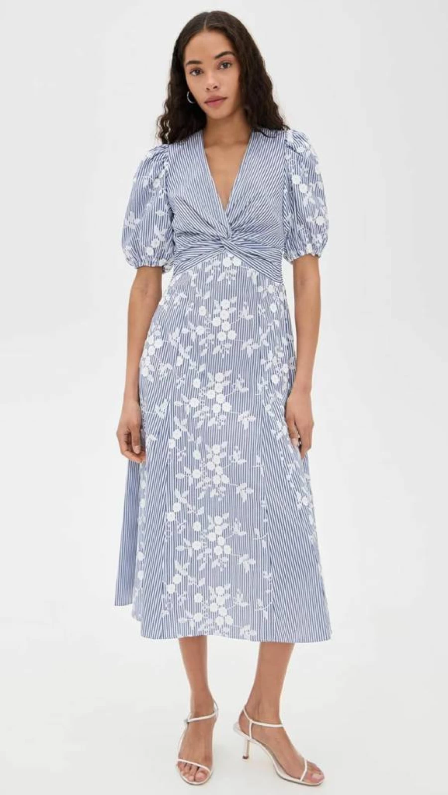Shoshanna Women's Dion Floral Print Summer Dress - Elegant V-Neck A-Line Party Gown