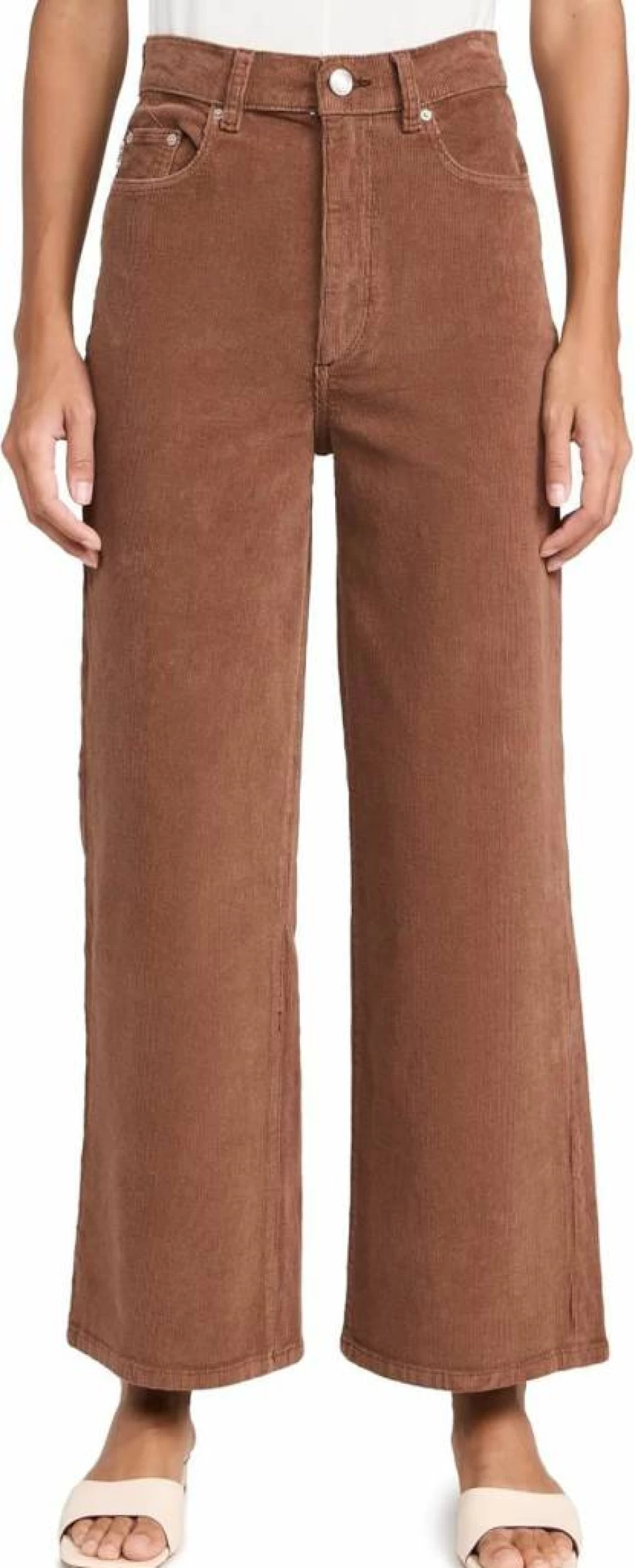 DL1961 Women's High Rise Wide Leg Corduroy Jeans - Hepburn Style Comfort Fit
