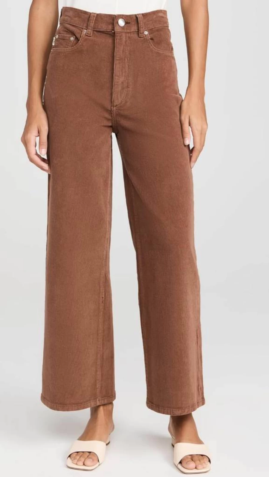 DL1961 Women's High Rise Wide Leg Corduroy Jeans - Hepburn Style Comfort Fit