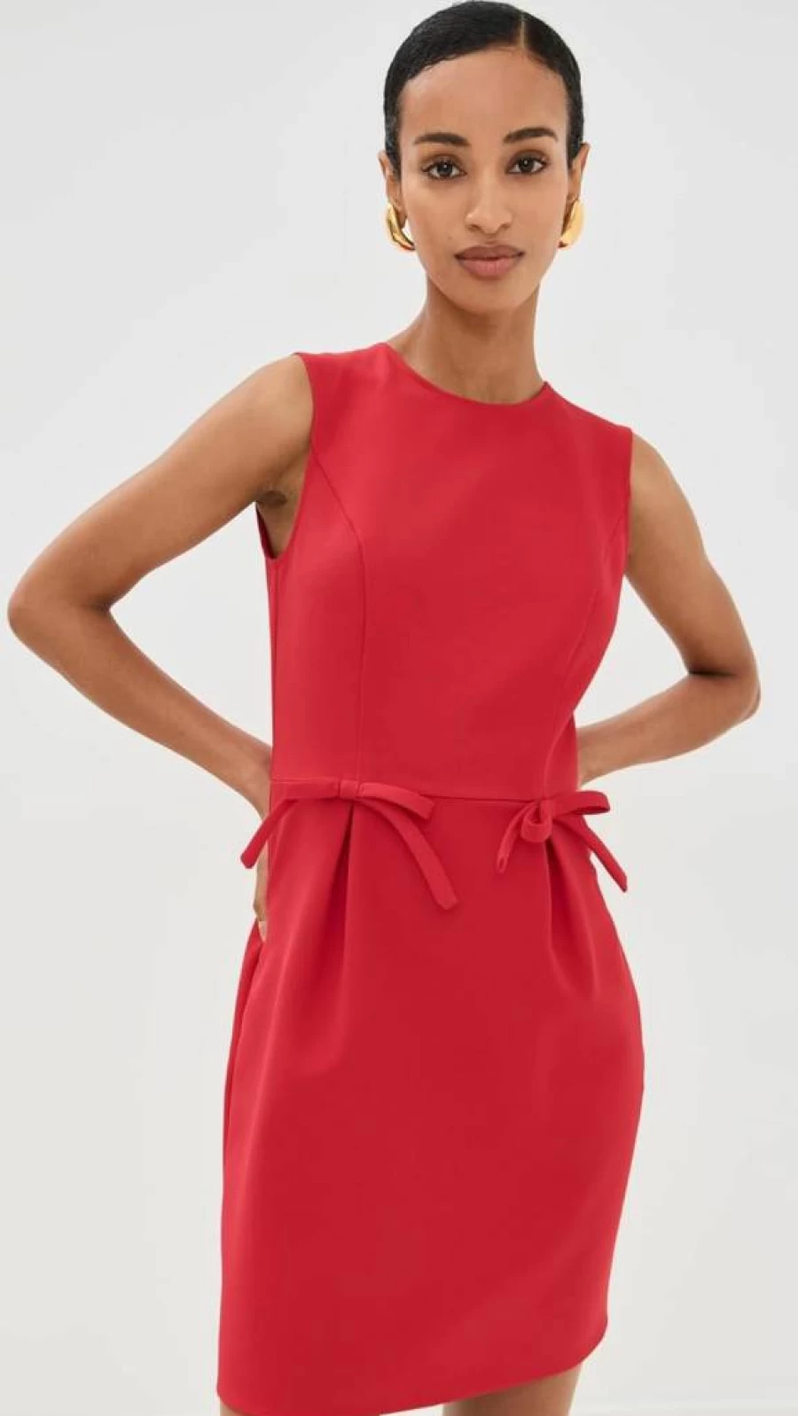 Shoshanna Women's Ruby Red Crepe London Dress - Elegant Flowy A-Line Style for Special Occasions