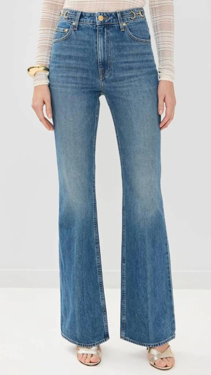 Ulla Johnson Women's Colette High-Rise Straight Leg Jeans - Classic Blue Denim Pants for Women