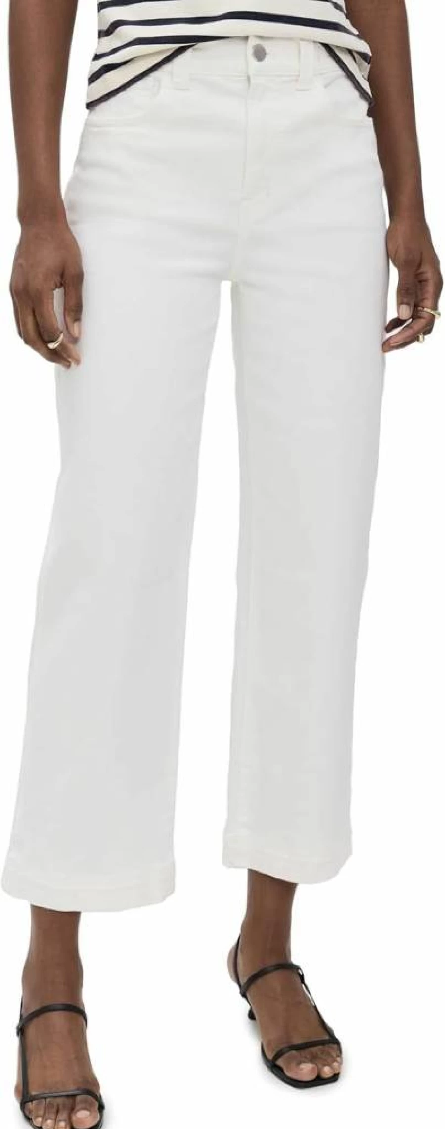 Madewell Women's Vintage Wide-Leg Crop Jeans - High Waist Distressed Denim Pants for Women