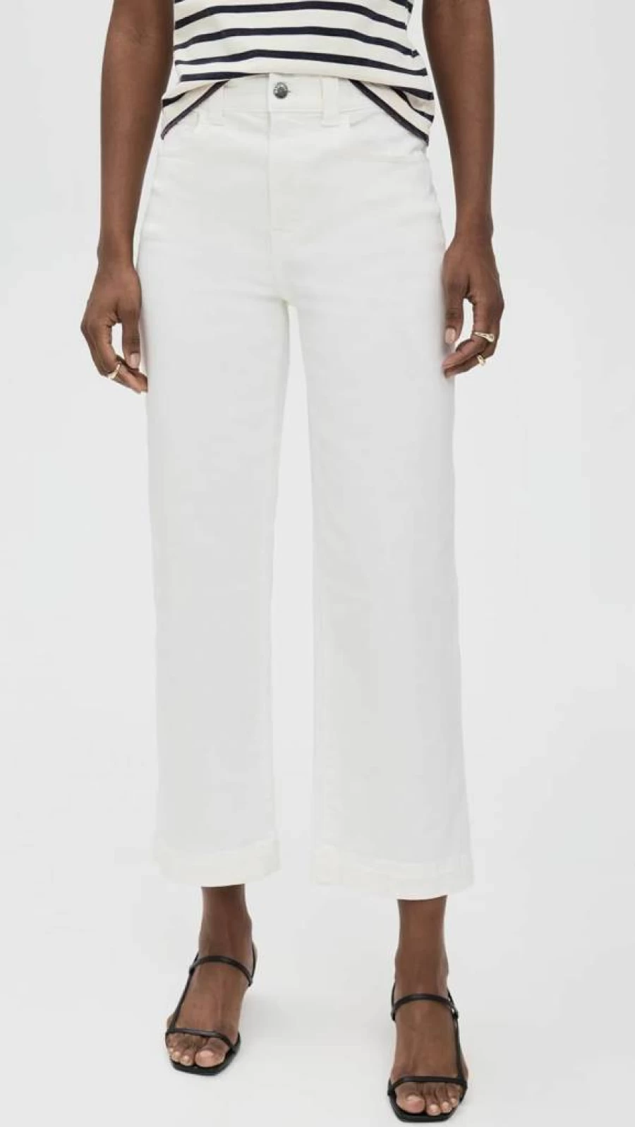 Madewell Women's Vintage Wide-Leg Crop Jeans - High Waist Distressed Denim Pants for Women