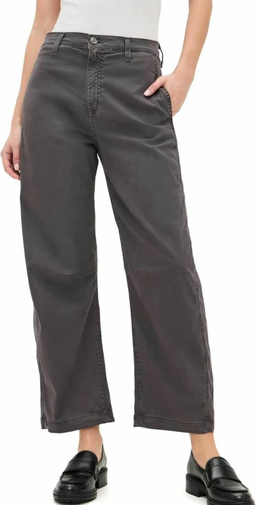 AG Adriano Goldschmied Women's Fiona High Rise Barrel Chino Pants in Powder