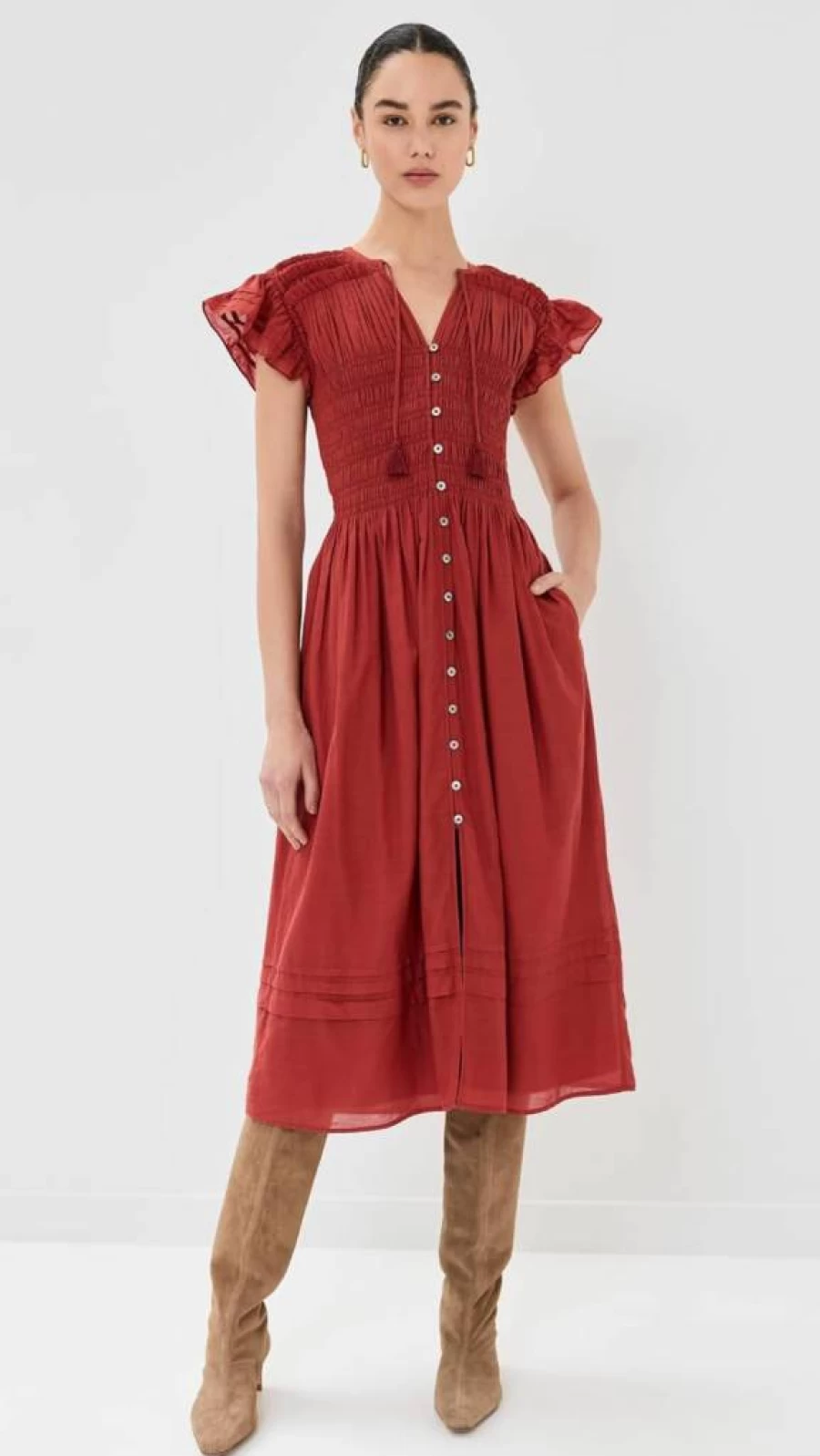 Sea Women's Nomi Solid Color Casual Summer Dress - Elegant Slim Fit Beachwear
