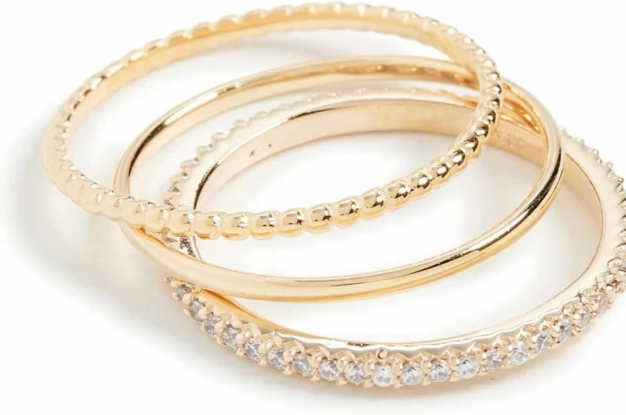 SHASHI Women's Aura Ring Set - Sterling Silver Stackable Rings for Women, Boho Chic Jewelry Gift