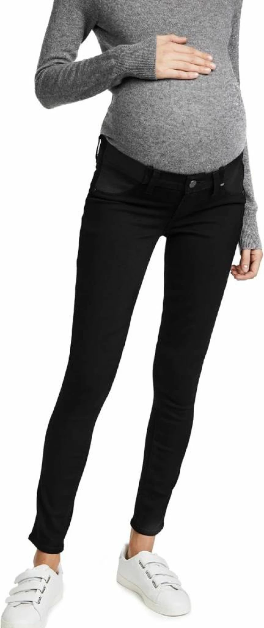 PAIGE Women's Maternity Verdugo Ultra Skinny Jeans - Black Shadow Stretch Denim with Elastic Insets