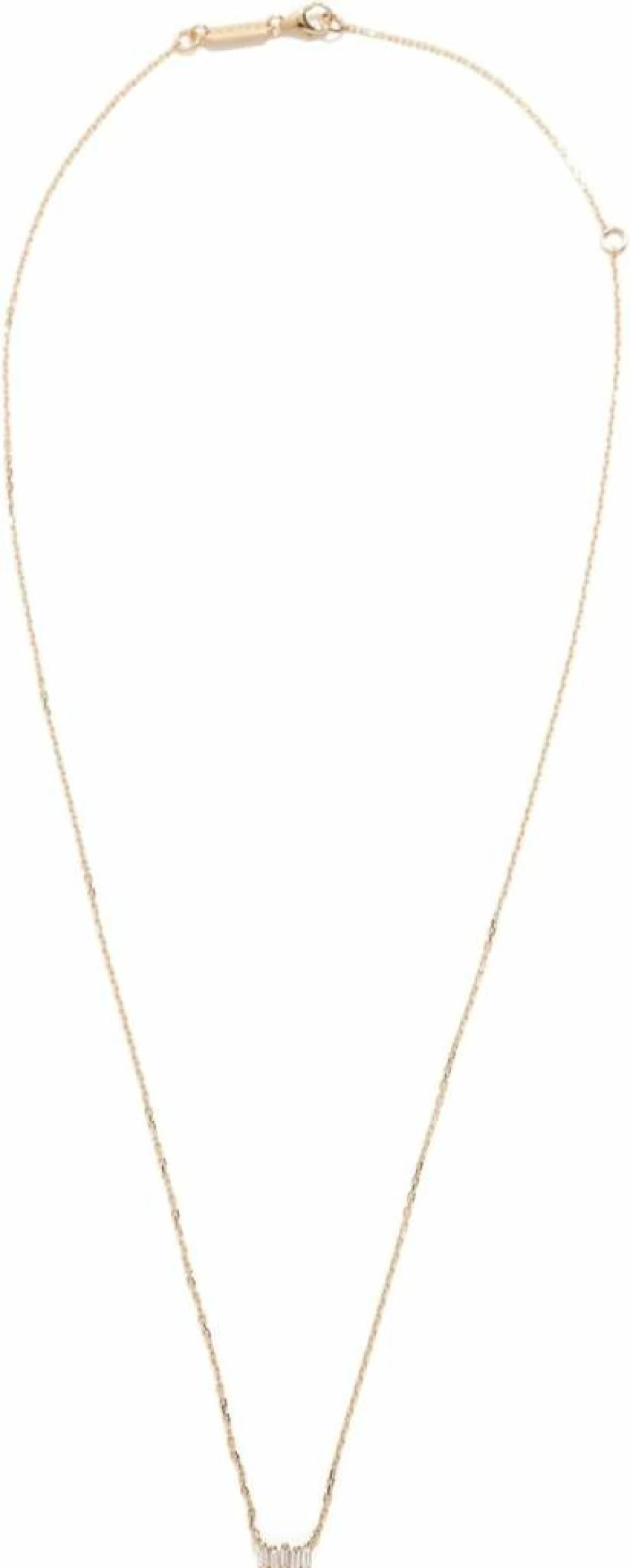 Suzanne Kalan 14K Gold Diamond Bar Pendant Necklace for Women – Classic Micro Pendant