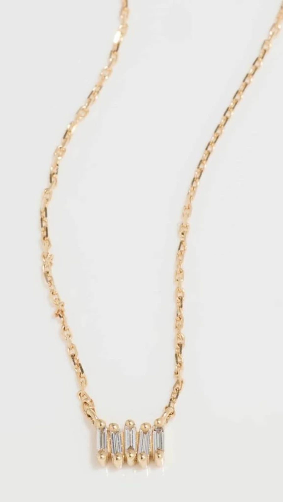 Suzanne Kalan 14K Gold Diamond Bar Pendant Necklace for Women – Classic Micro Pendant