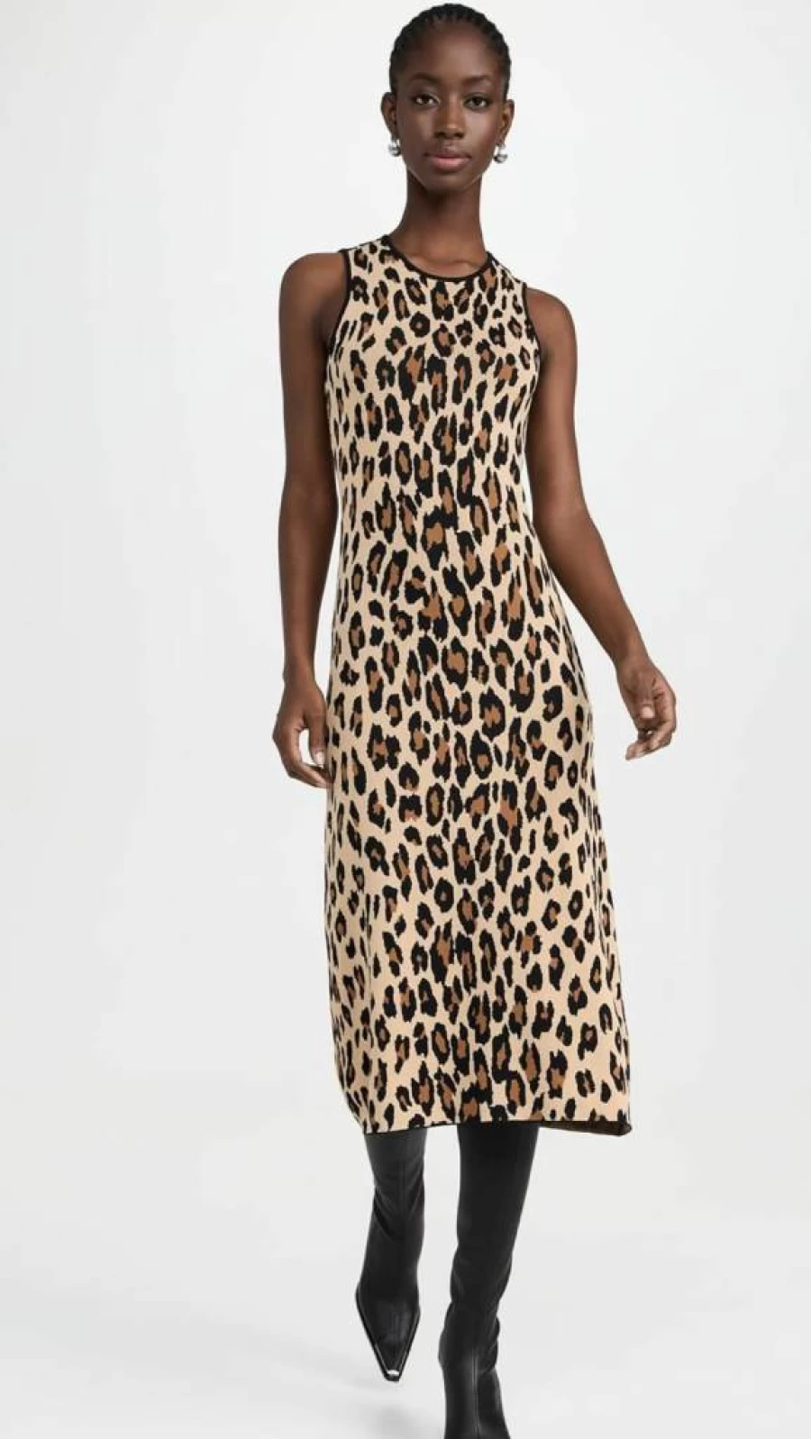 SIMON MILLER USA Women's Axon Sleeveless Knit Dress - Casual Summer Knitwear Minimalist Style