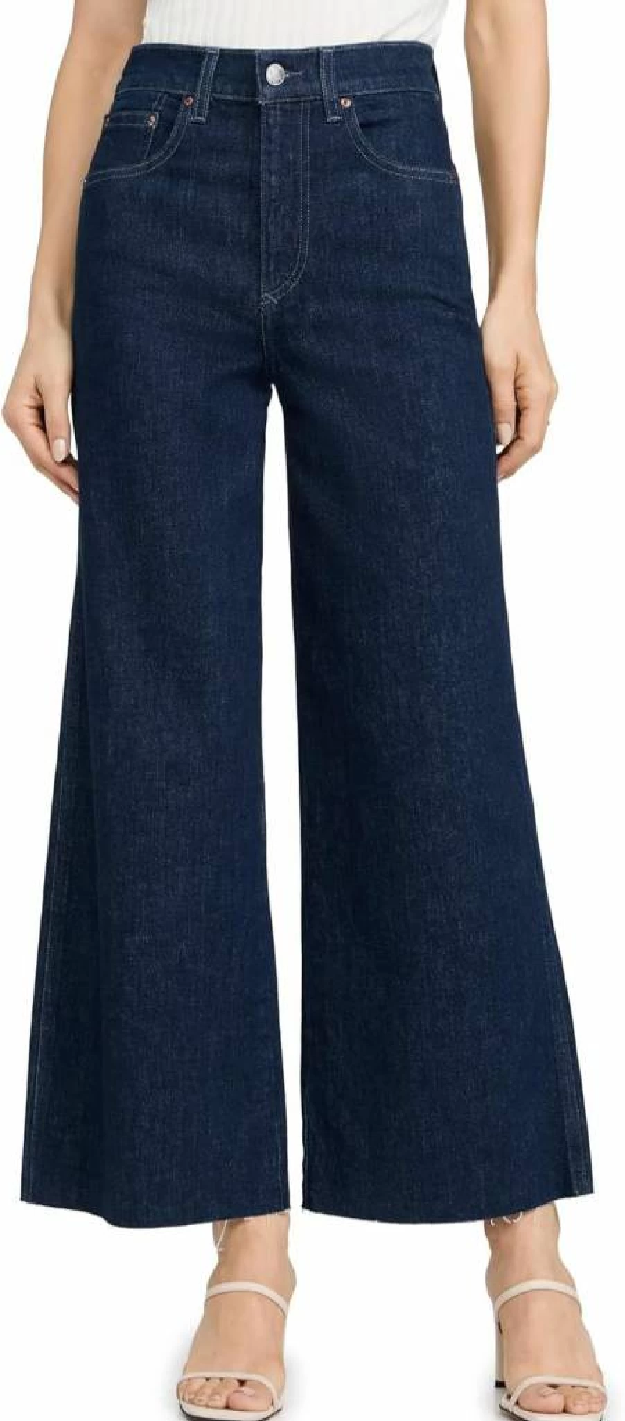 LE JEAN Women's High-Rise Wide Leg Ankle Jeans - Juliette Stretch Denim Pants for Casual Outfits