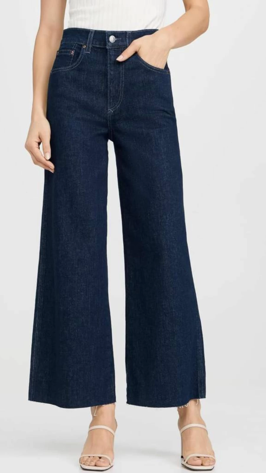 LE JEAN Women's High-Rise Wide Leg Ankle Jeans - Juliette Stretch Denim Pants for Casual Outfits