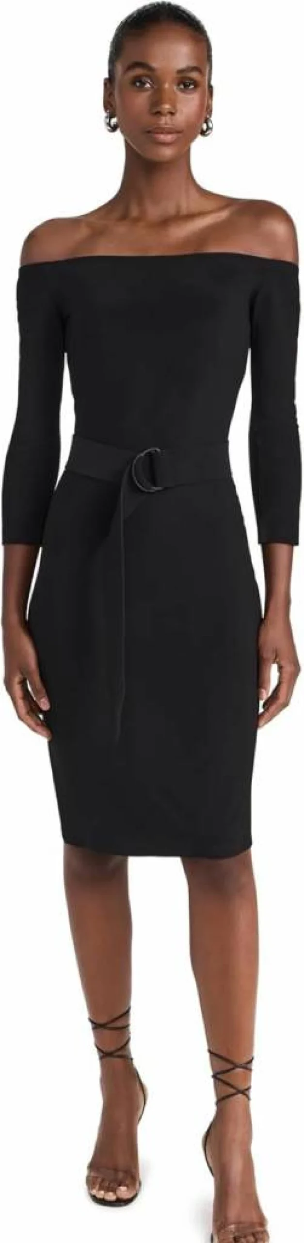 Norma Kamali Women's Off-Shoulder Knee-Length Dress - Elegant Casual Wear