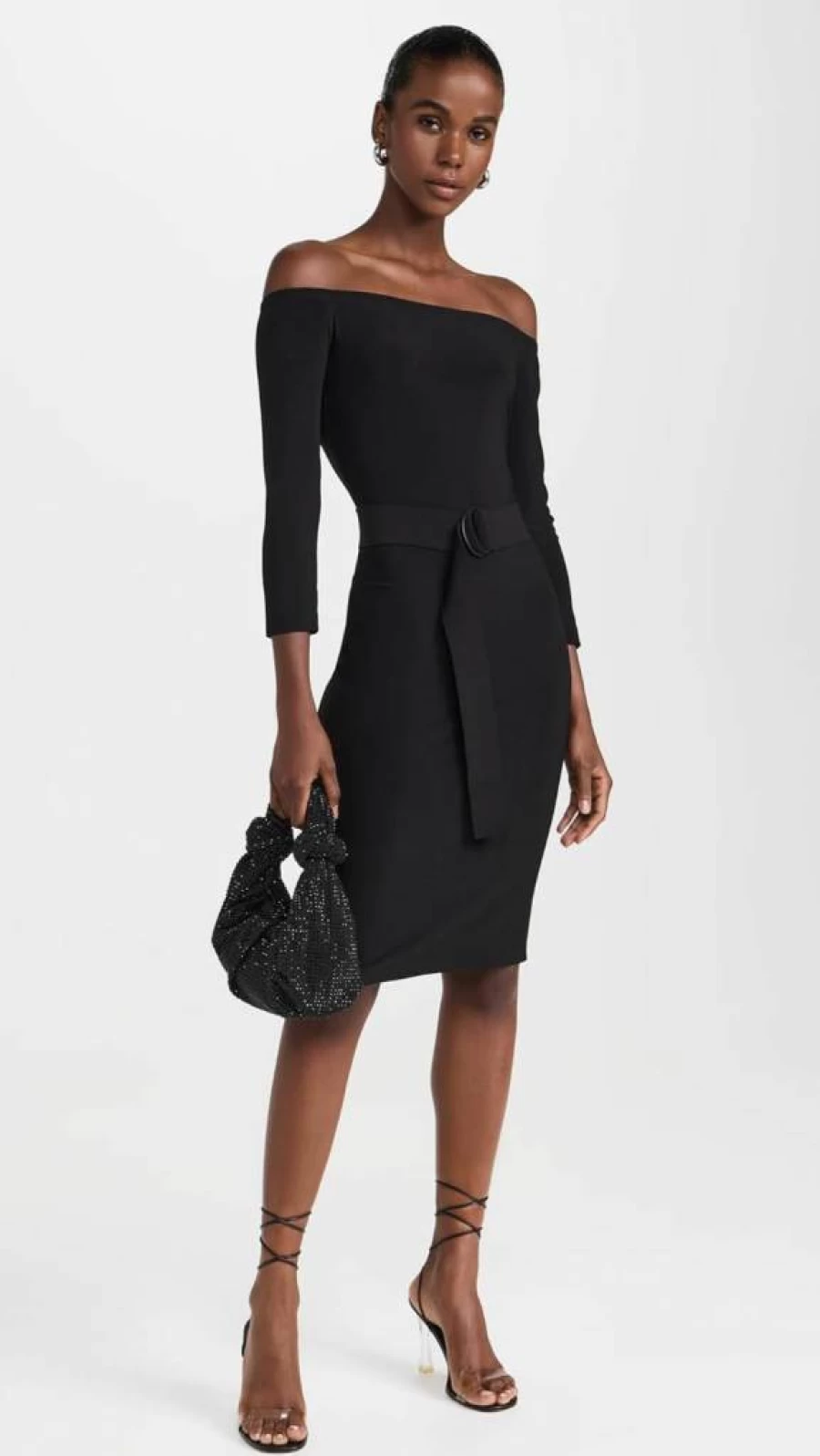 Norma Kamali Women's Off-Shoulder Knee-Length Dress - Elegant Casual Wear