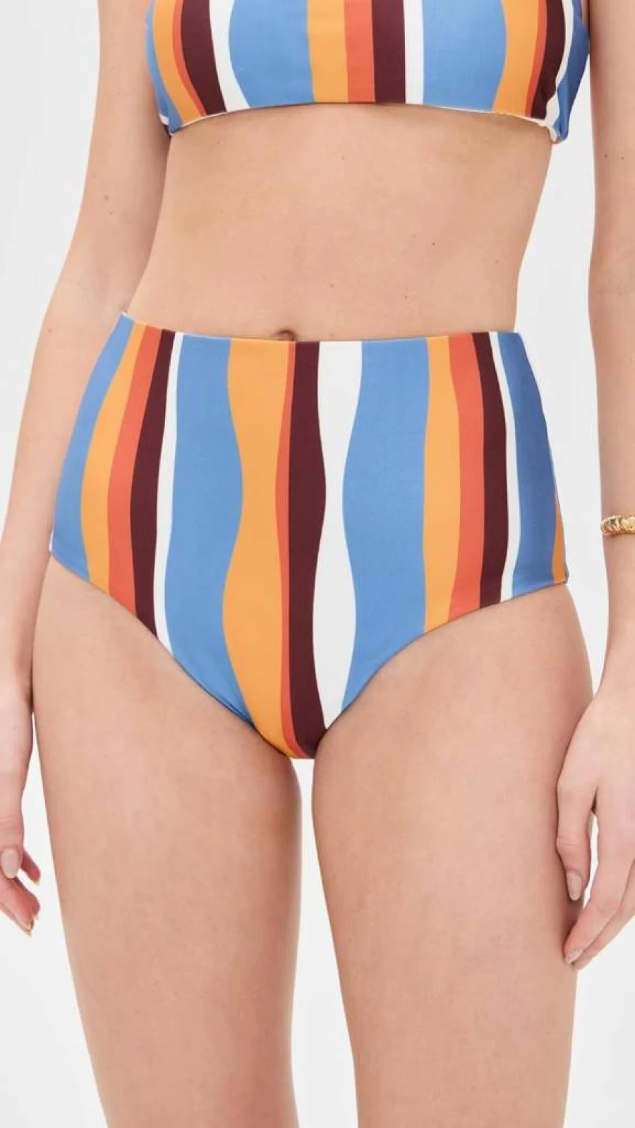 MINKPINK Women's High Waist Bikini Bottom with Ripple Design - Sexy Swimwear for Women
