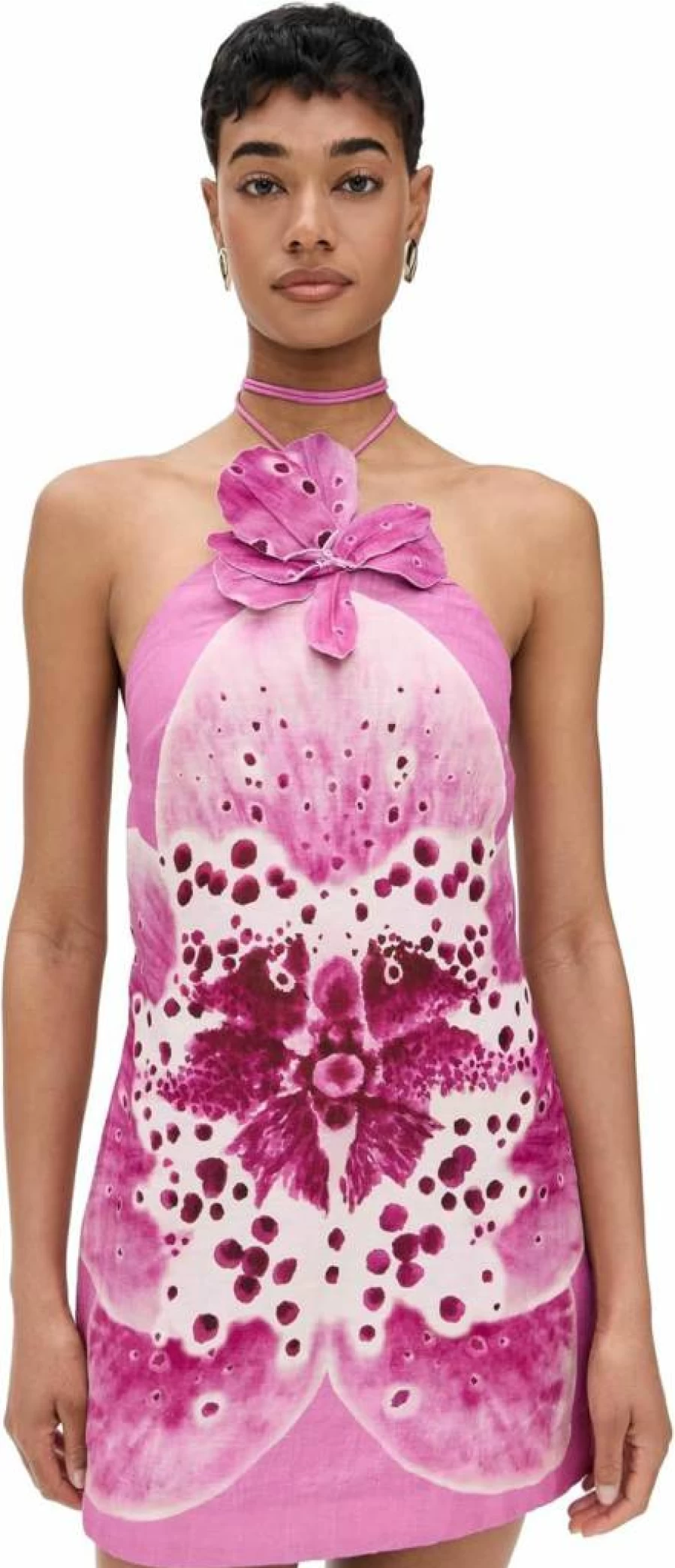 PANDORA Systems Women's Everlee Floral Print Mini Dress - Orchid Design, Size 00, Coraline Color