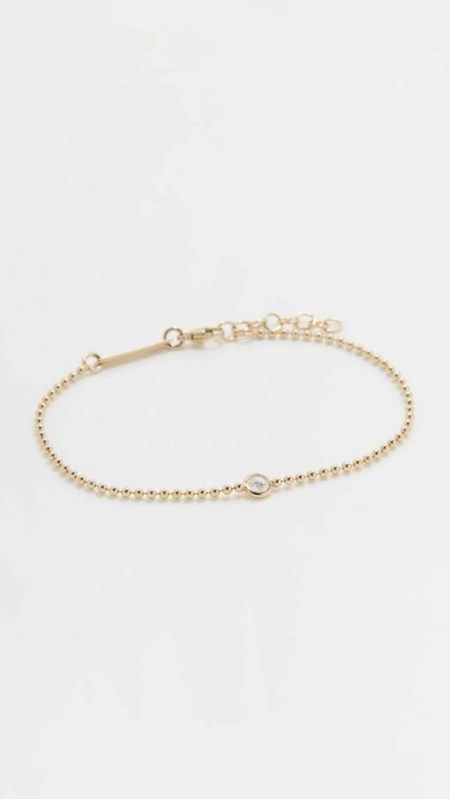 ZOE CHICCO 14K Gold Diamond Bead Bracelet for Women - Elegant Floating Bead Chain Jewelry