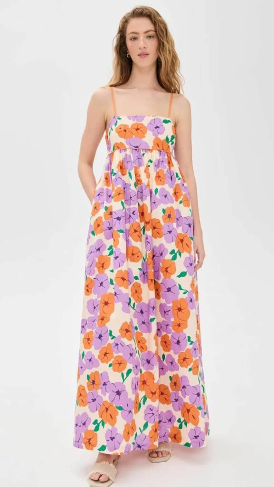 English Factory Women's Floral Print Empire Waist Summer Maxi Dress