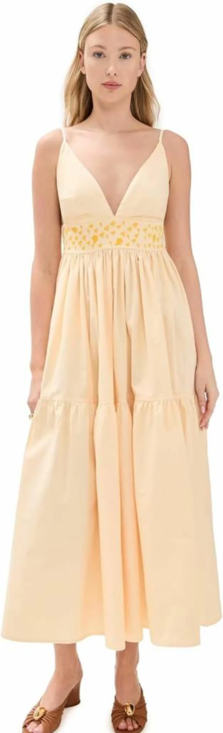 FANM MON Women's Ruzgar Dress - Elegant Flowy Summer Dress with V-Neck and Floral Print