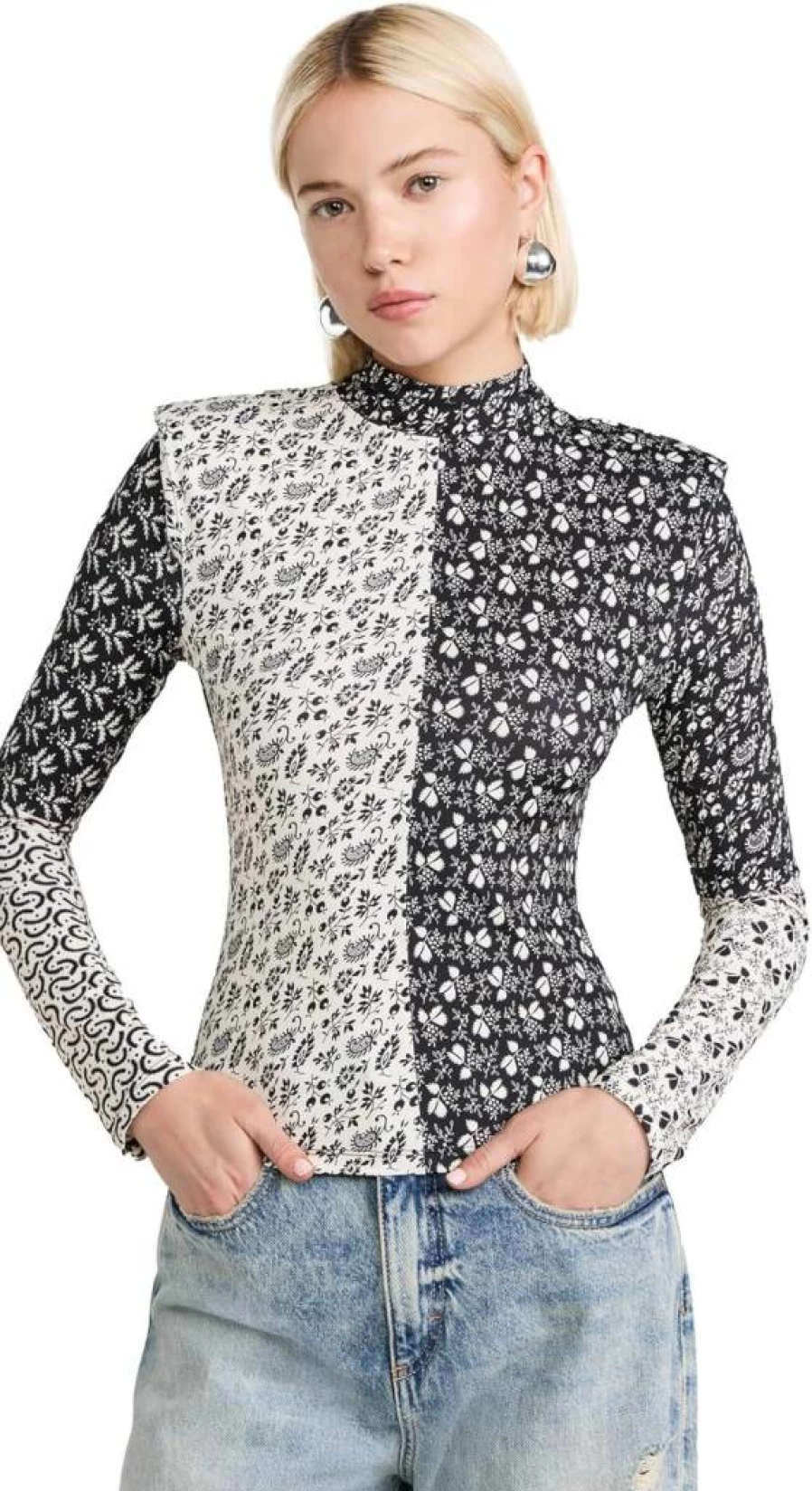Sea Women's Panna Print Spandex Long Sleeve T-Shirt - Stretchable Comfort Fit Top