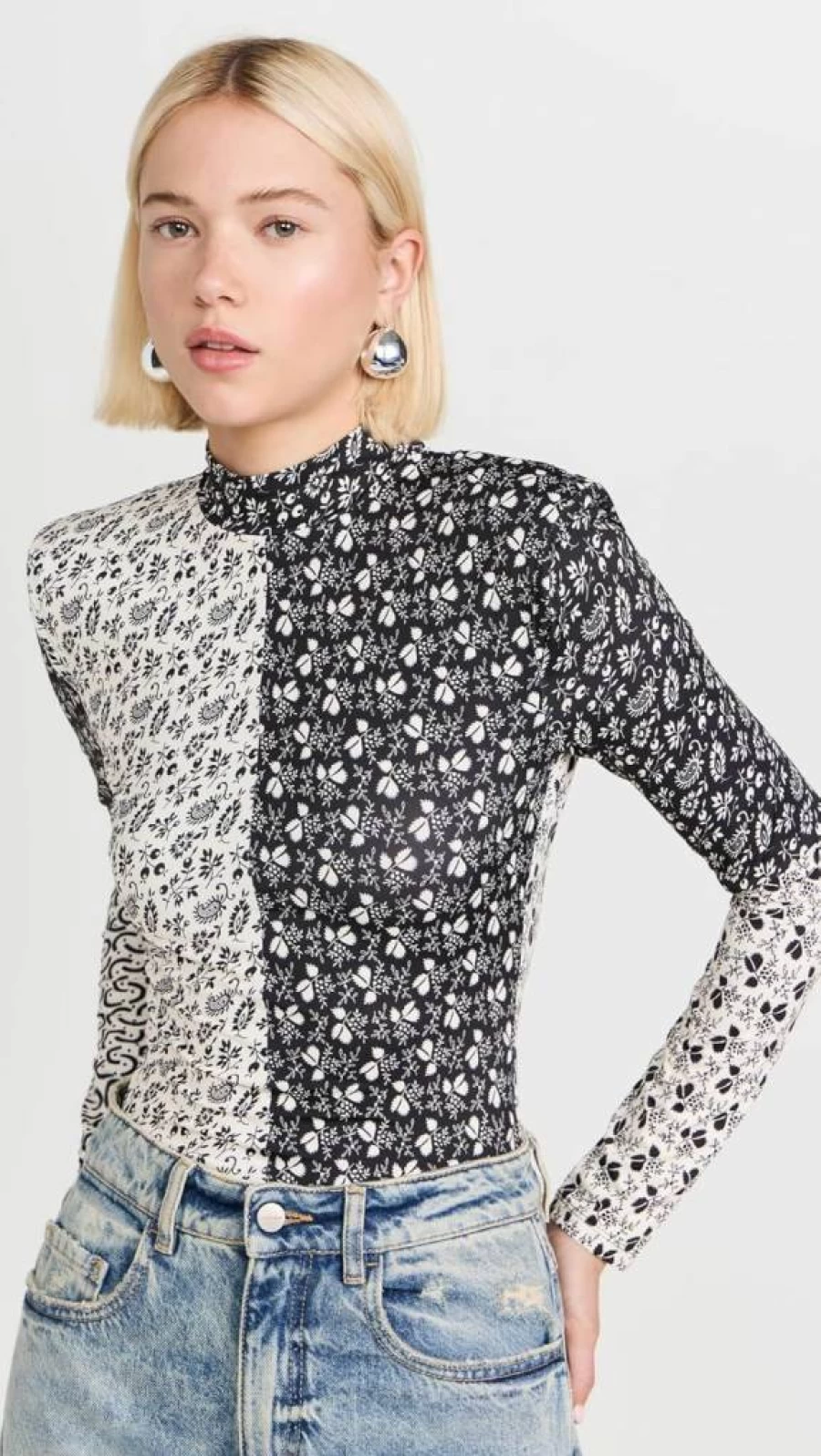 Sea Women's Panna Print Spandex Long Sleeve T-Shirt - Stretchable Comfort Fit Top