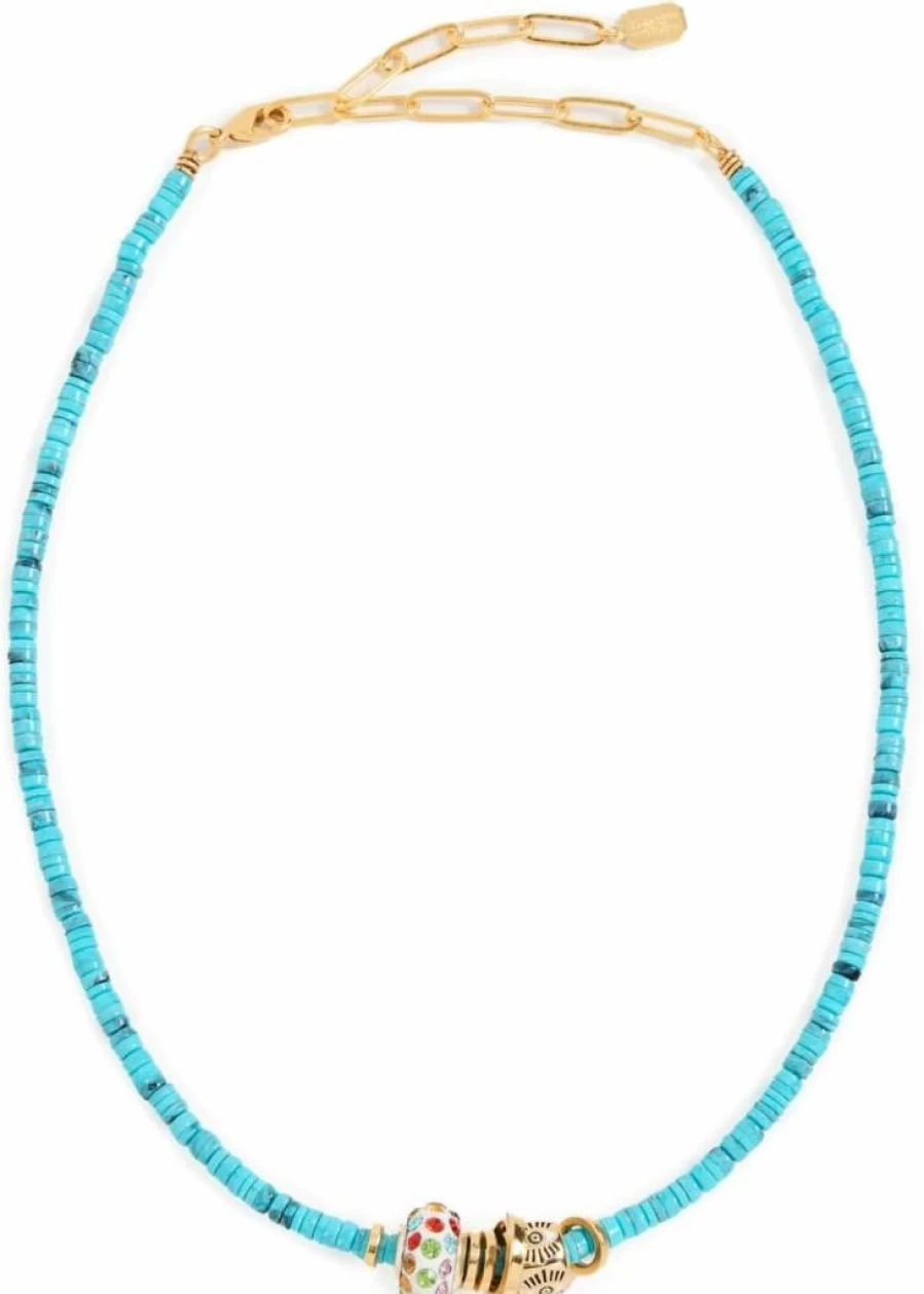 Elizabeth Cole Women's Serelis Necklace - Elegant Gold-Tone Pendant Necklace for Women