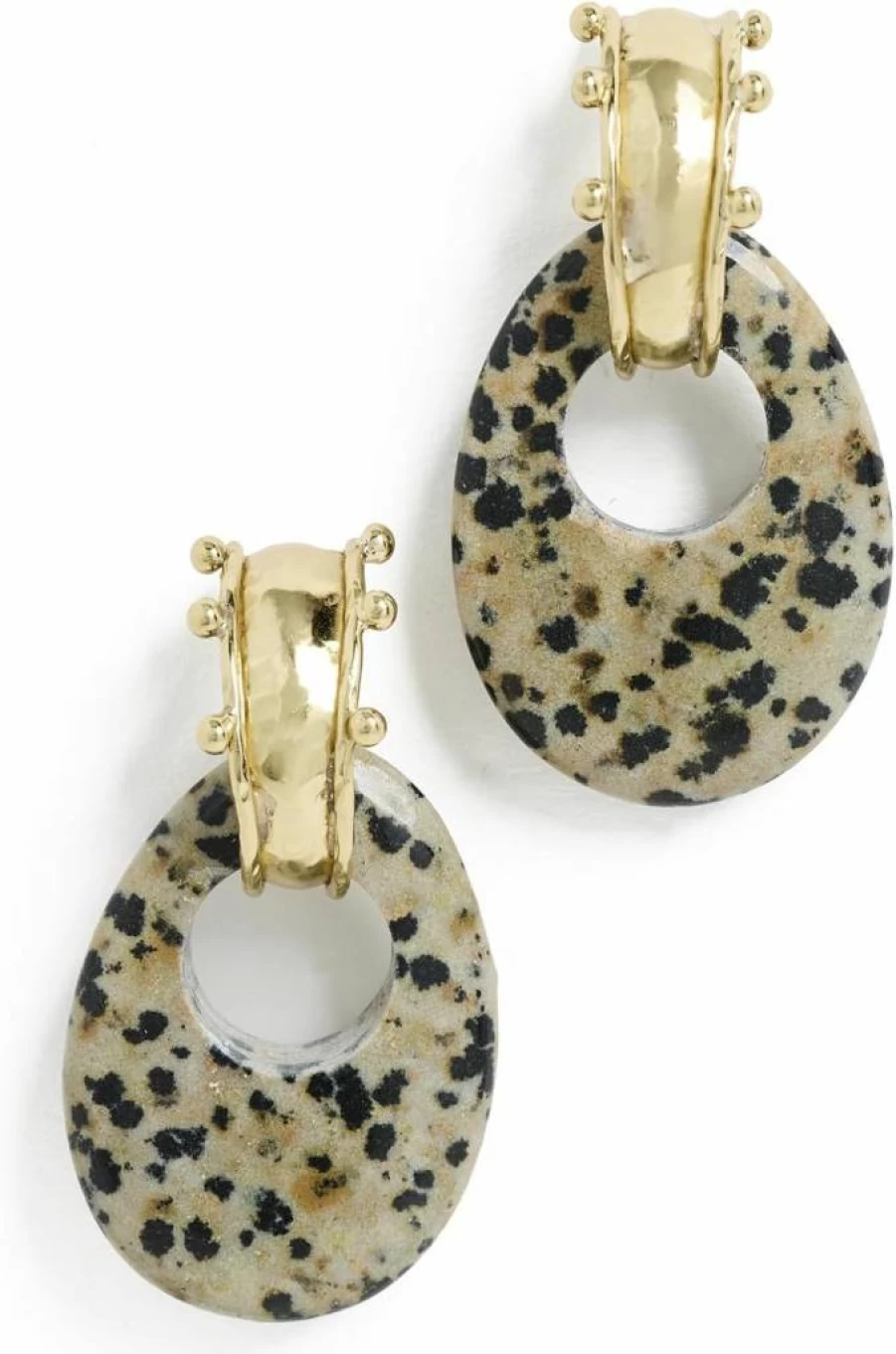 Ulla Johnson Nalani Geo Stone Stud Earrings for Women - Handcrafted Bohemian Jewelry