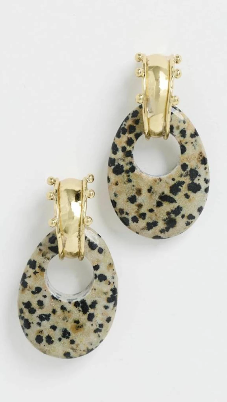 Ulla Johnson Nalani Geo Stone Stud Earrings for Women - Handcrafted Bohemian Jewelry