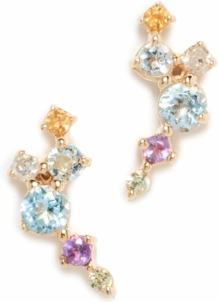 Adina Reyter 14K Gold Diamond & Gemstone Scattered Bubble Stud Earrings for Women