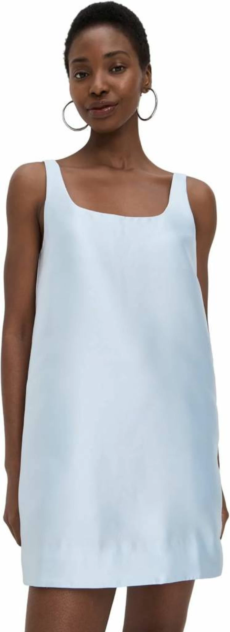 Lee Mathews Women's Scoop Neck Mini Dress - Elegant Short Sleeve Casual Summer Outfit