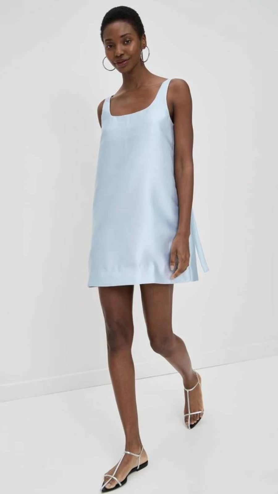Lee Mathews Women's Scoop Neck Mini Dress - Elegant Short Sleeve Casual Summer Outfit