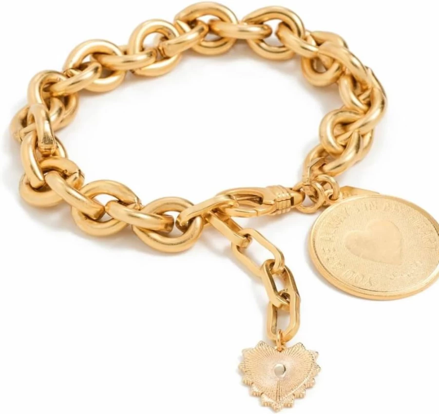 Elizabeth Cole Aldina Women's Elegant Crystal Bracelet - Gold-Tone Luxury Fashion Jewelry Gift