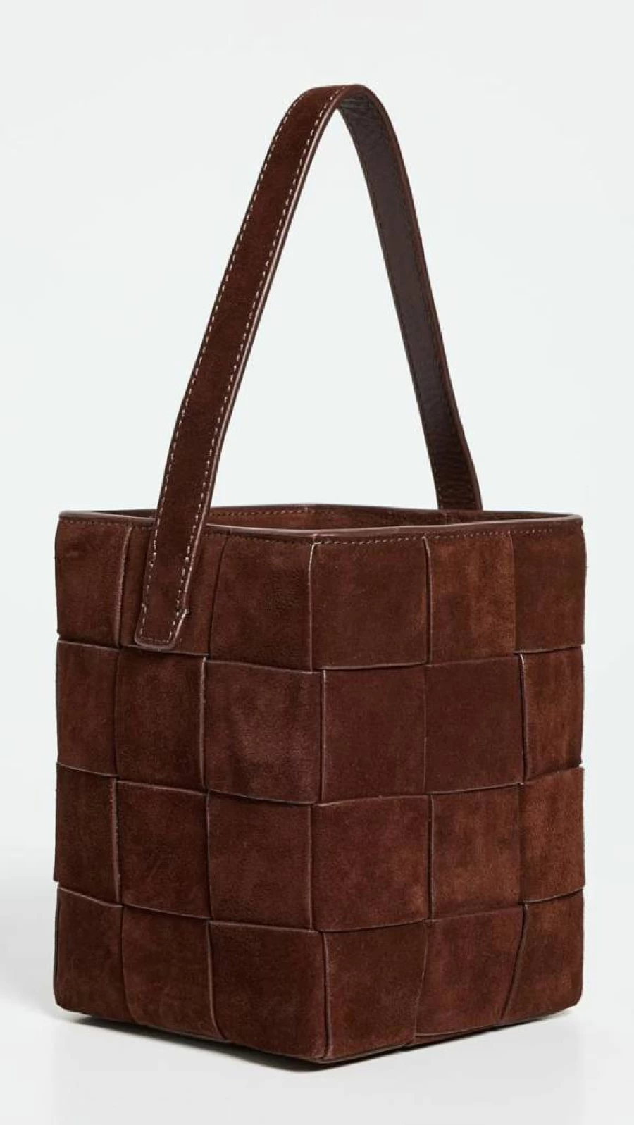 Loeffler Randall Laith Woven Bucket Bag for Women - Wide Top Handle Designer Handbag