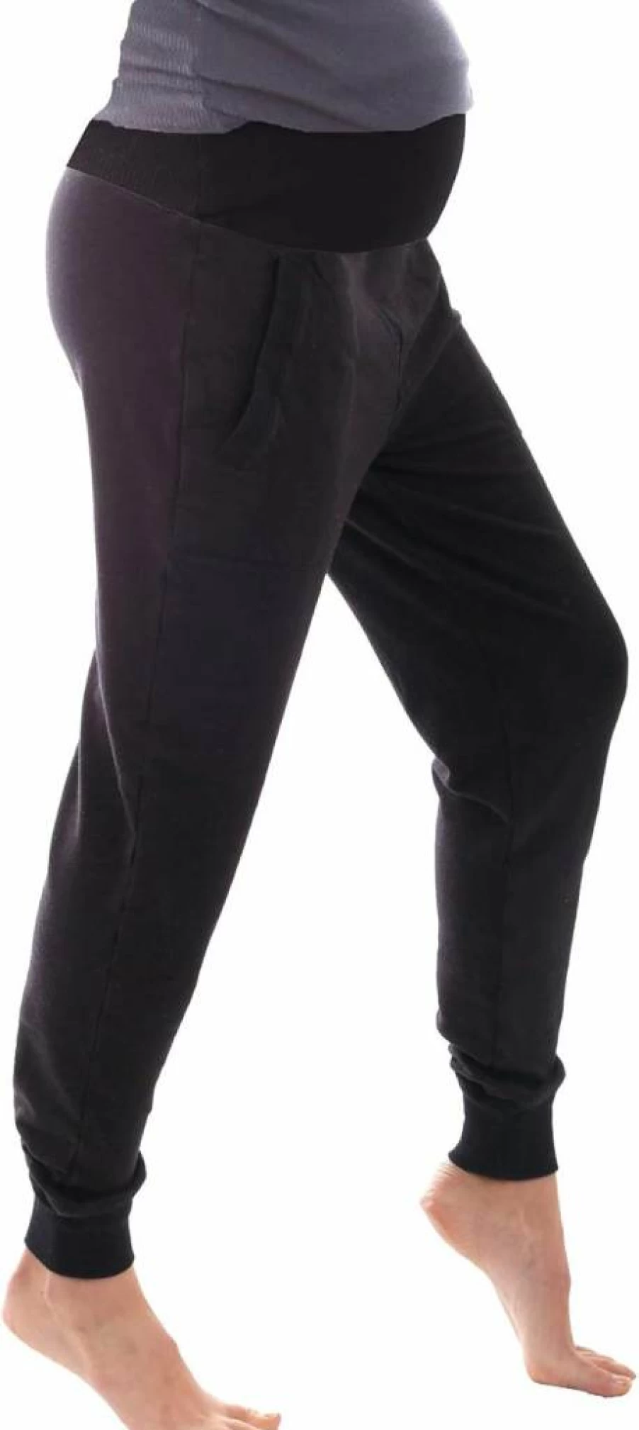 Plush Maternity Joggers for Women - Soft Fold Over Waist Comfortable Pregnancy Pants