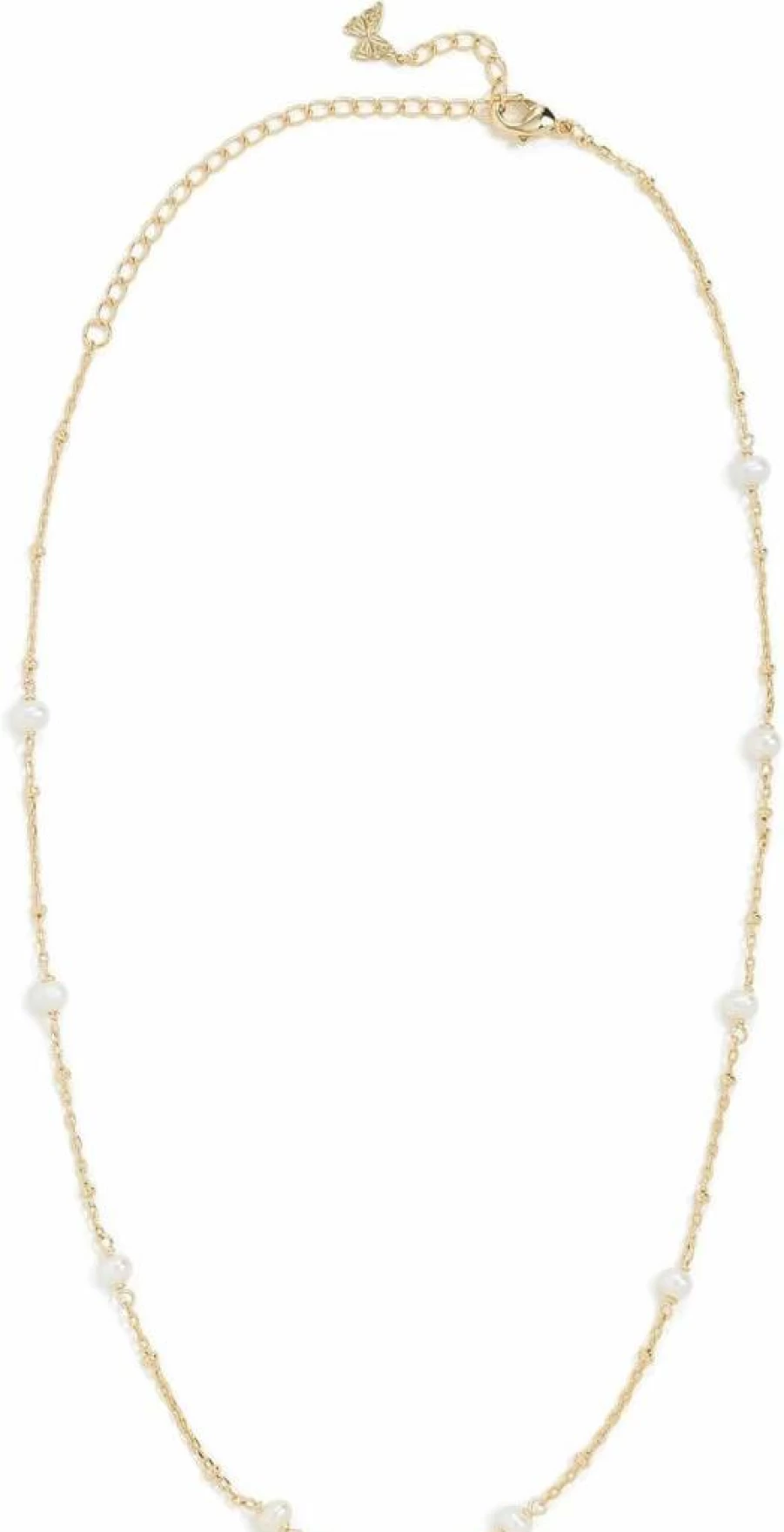 ADINA EDEN Women's Elegant Pearl & Ball Chain Necklace - Dainty Gold/Silver Layering Jewelry Gift