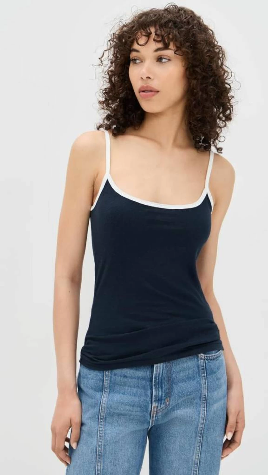 B SIDES Women's Zora Ringer Tank Top Vintage Style Cotton Blend Casual Sleeveless Shirt