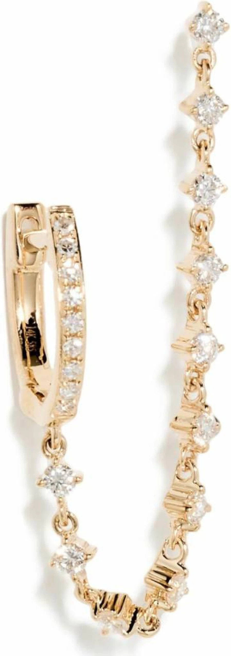 EF Collection Women's Diamond Mini Huggie & Prong Set Stud Earrings in 14K Gold