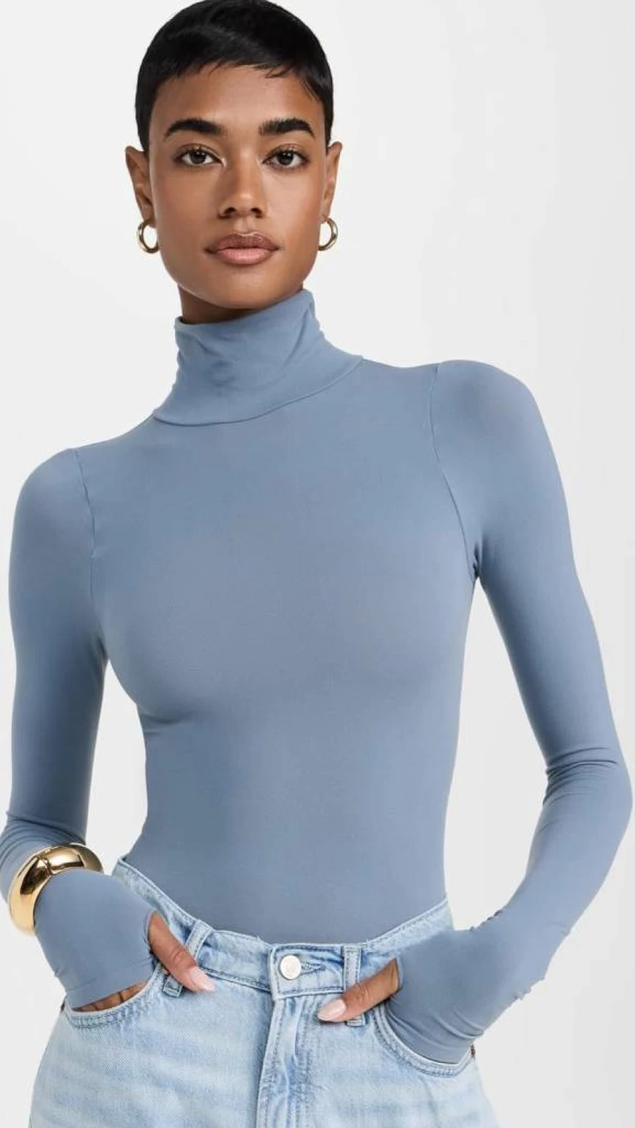 Commando Women's Turtleneck Ballet Bodysuit - Stretchable Comfort Fit Seamless Layering Top