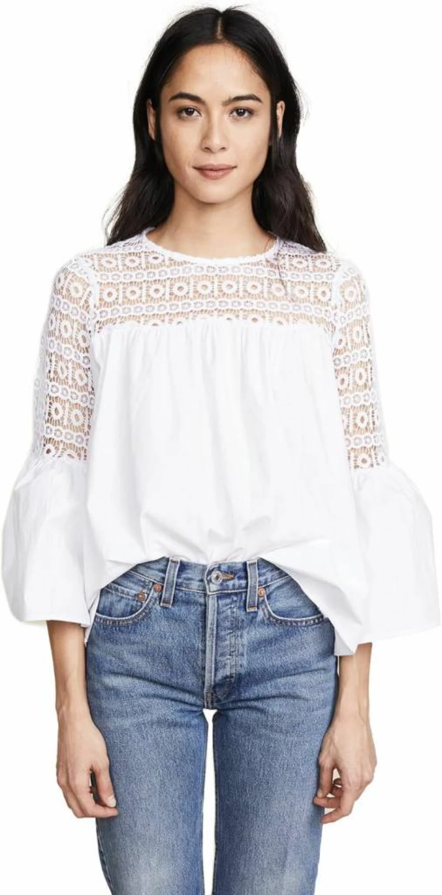 Endless Rose Women's Crochet Blouse Boho Chic Lace Top Summer Casual Feminine Shirt