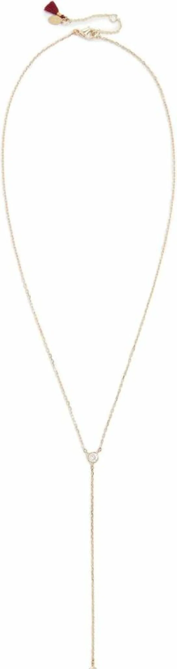 SHASHI Women's Solitaire Lariat Necklace - Elegant Gold Layered Chain Pendant for Women