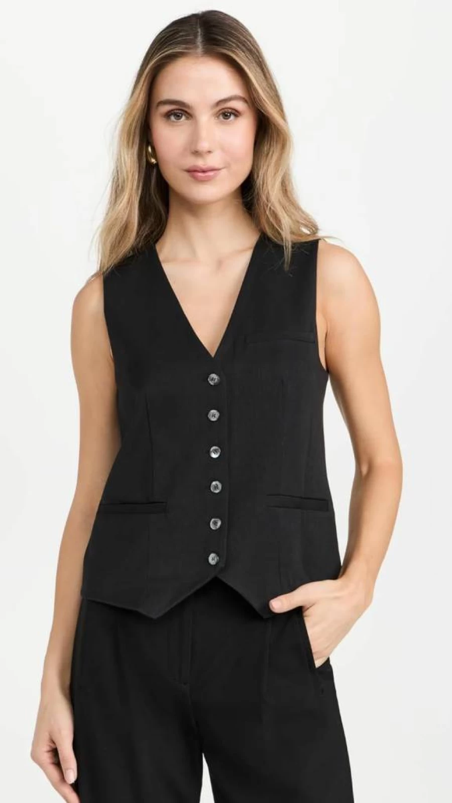 STAUD Brett Vest for Women - Classic Casual Wardrobe Essential