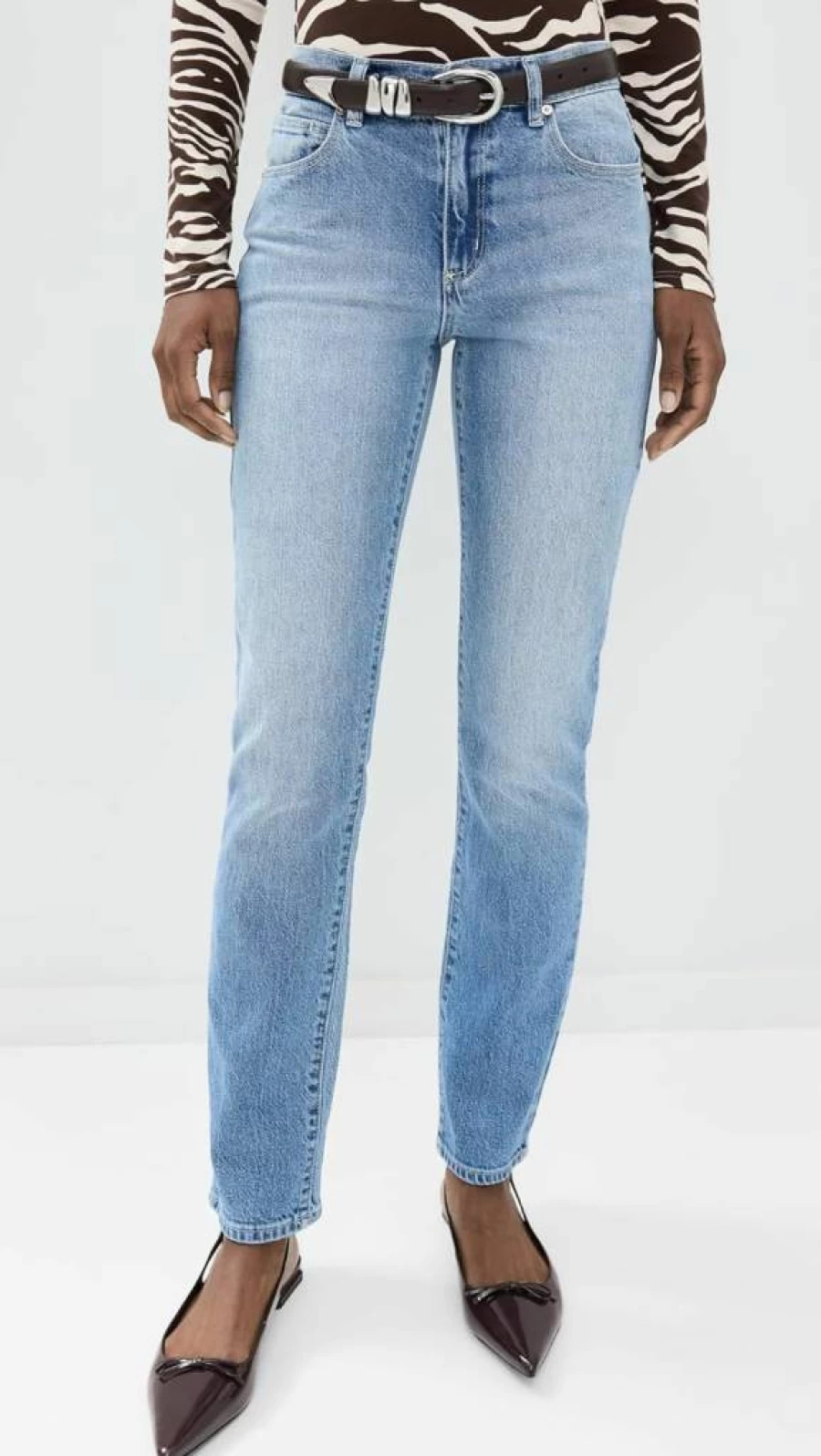 ABRAND Women's High-Rise Stovepipe Cleo Jeans - 95% Cotton Vintage Denim Pants for Women