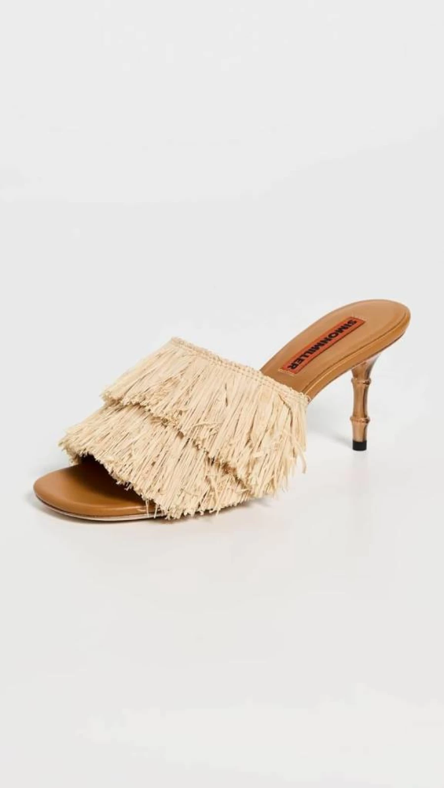 SIMON MILLER USA Women's Playa Bamboo Heels with Fringe Detail